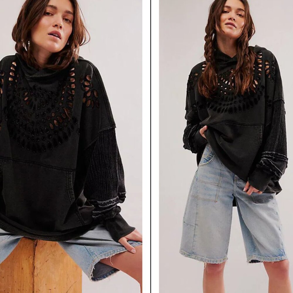 Free People Last Call Hoodie Sweatshirt – M – MSRP $198